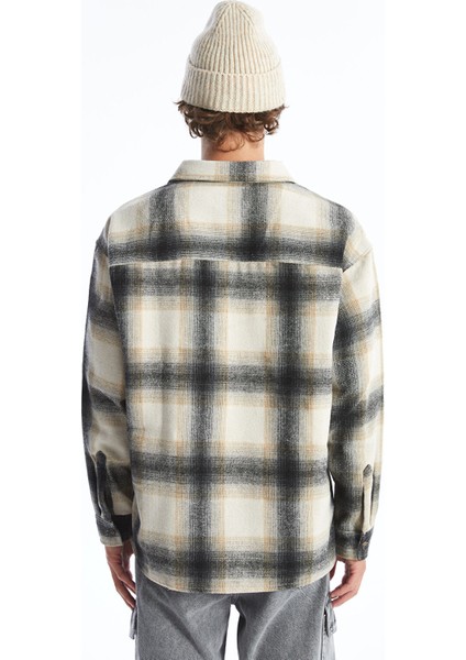 Yeni Sezon Rahat Kalıp Uzun Kollu Ekose Erkek Gömlek Ceket fırsatları