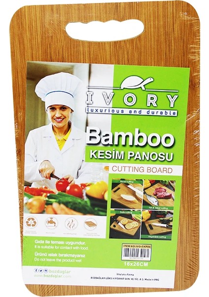Ieg® 16X26CM Bamboo Ahşap Bambu Kesi̇m Panosu (4887)