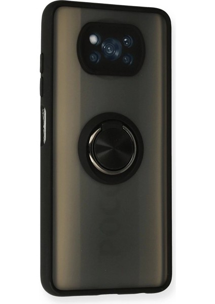 Xiaomi Pocophone X3 Kılıf Montreal Yüzüklü Silikon Kapak - Siyah fiyatları