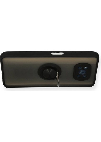 Xiaomi Pocophone X3 Kılıf Montreal Yüzüklü Silikon Kapak - Siyah modelleri