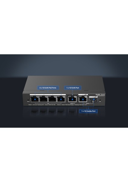 Ruıjıe Reyee RG-ES206GS-P 4 Port 10/100/1000 4 Port Poe+ 1xge Uplınk 1 x Sfp 54W Rujıe Cloud Yonetılebılır Desktop Swıtc
