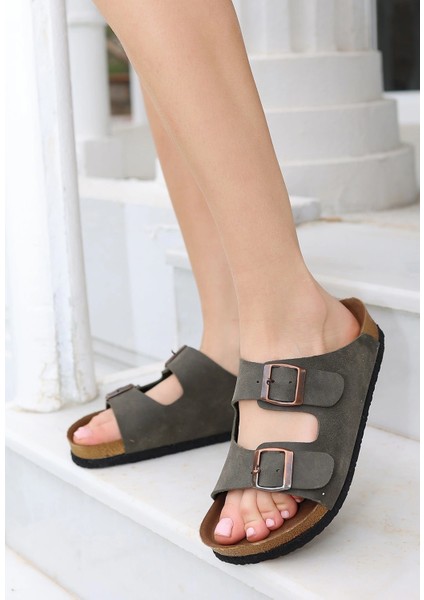 Nrtmsa Rıno Haki Yeşil Nubuk Terlik (Numara: 39)