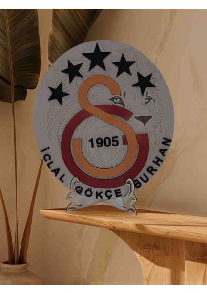 Galatasaray Taraftarlarına Özel Ahşap Aslan Figürlü Masaüstü Dekorasyon! 💙💛