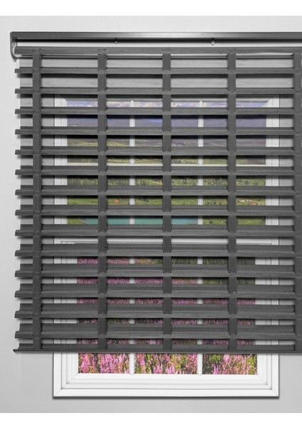 Picasso Shadow Silüet Kumaş Jaluzi Store Perde, Alüminyum Kasalı Yüksek Kaliteli - Antrasit 4333SHADOW fiyatları