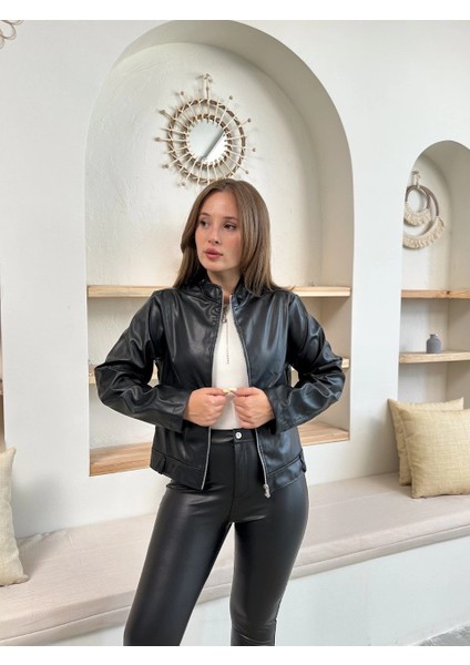 Lvsqvr Mevsimlik Deri Ceket Siyah ST255510 (Beden: S) fiyatları