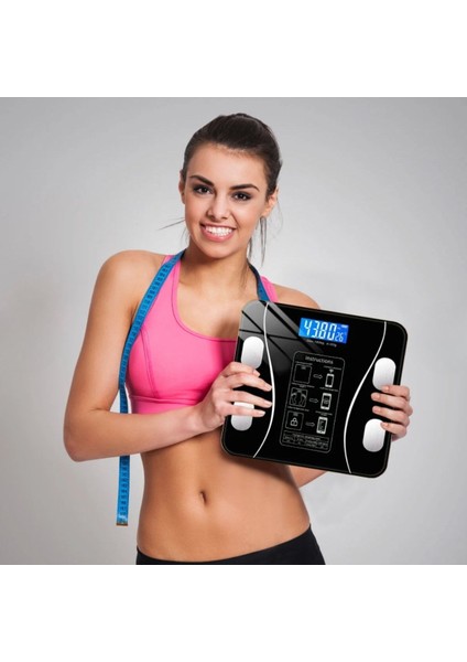 ® Dijital Baskül Yağ Ölçer Fonksiyonlu Akıllı Baskül Bluetooth Bağlantılı Tartı modelleri