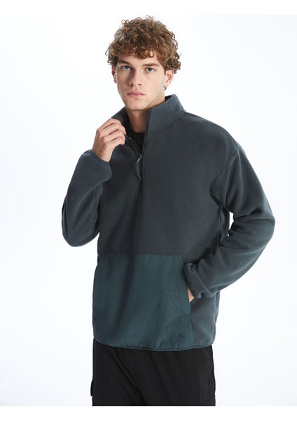 Yeni Sezon Dik Yaka Uzun Kollu Polar Erkek Sweatshirt