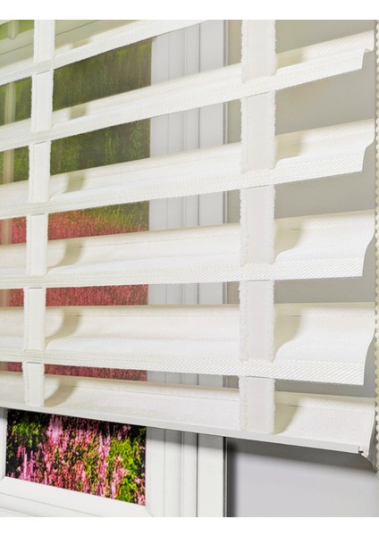 Picasso Shadow Silüet Kumaş Jaluzi Store Perde, Alüminyum Kasalı Yüksek Kaliteli - Krem 5464XSHADOW