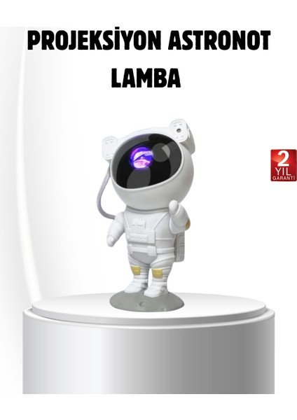 Lvsqvr Bluetooth Müzikli Astronot Projeksiyon Lambası Yıldız ve Ay Efektli