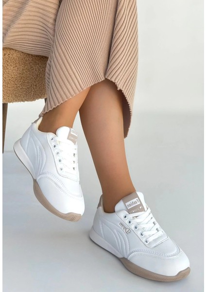 Lvsqvr Tawen Beyaz Cilt Bağcıklı Spor Ayakkabı (Numara: 40)