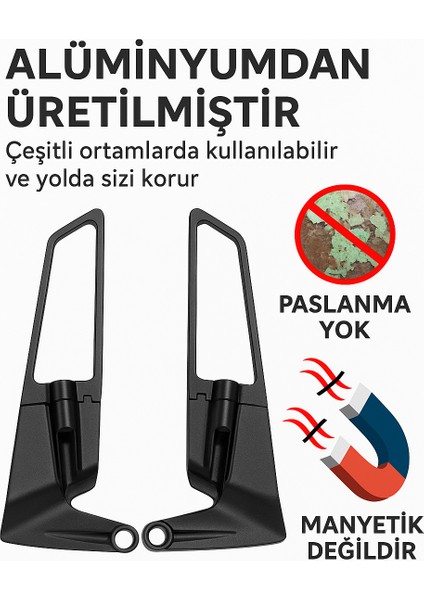 Motosiklet Evrensel Geri Görüş Aynası Seti Alüminyum Gövde Hd Geniş Açılı 2 Adet Mootsiklet Aynası fırsatları