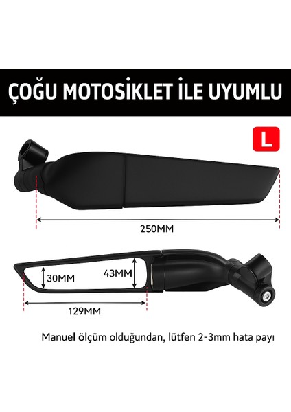 Motosiklet Evrensel Geri Görüş Aynası Seti Alüminyum Gövde Hd Geniş Açılı 2 Adet Mootsiklet Aynası indirimleri
