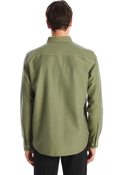 Yeni Sezon Slim Fit Uzun Kollu Armürlü Erkek Gömlek fırsatları