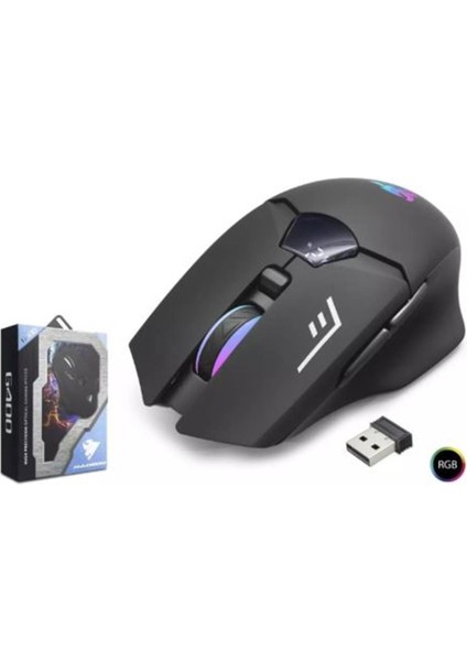 G400 Bluetooth Oyuncu Mouse Type-C Port Şarjlı + LED Ekran Rgb 1600DPI Sessiz Siyah