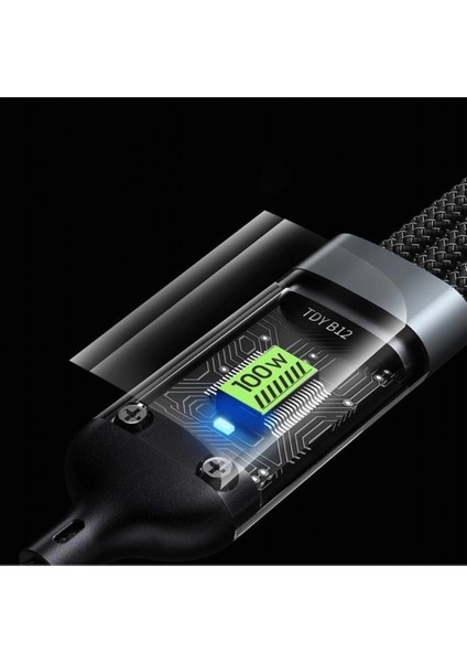3in1 100W Hızlı Şarj ve Data Kablosu, 1.2m Halat Örgü Kırılmaz Uç, Usb-C Lightning Micro Uyumlu, Dayanıklı Çoklu Cihaz Şarj Kablosu fırsatları