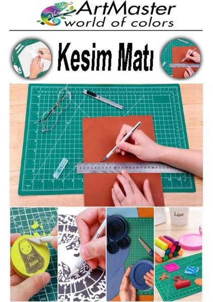 A3 Kesim Matı ve Kretuar Seti 1 Adet 30X45 cm Çift Taraflı Çizim Matı Kesim Tablası Kesim Altlığı Kesme Madı Proje indirimleri