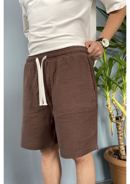 Müslin Kumaş Siyah Şort