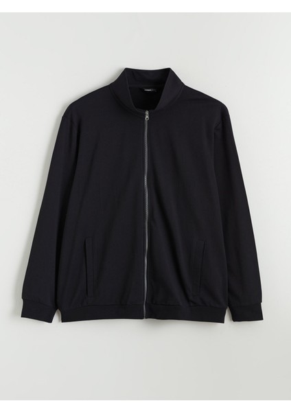 Yeni Sezon Dik Yaka Erkek Fermuarlı Sweatshirt