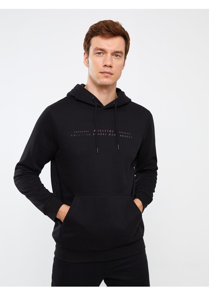 Yeni Sezon Uzun Kollu Baskılı Erkek Kalın Hoodie