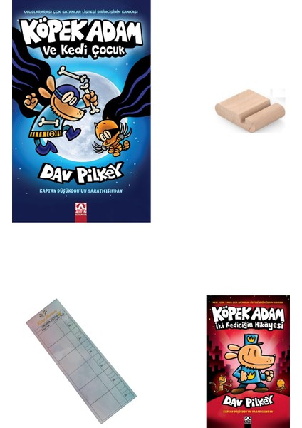 Köpek Adam 3. ve 4. Kitap/ Iki Kediciğin Hikayesi/ Köpek Adam ve Kedi Çocuk 8-12 Yaş+Tablet Tutucu