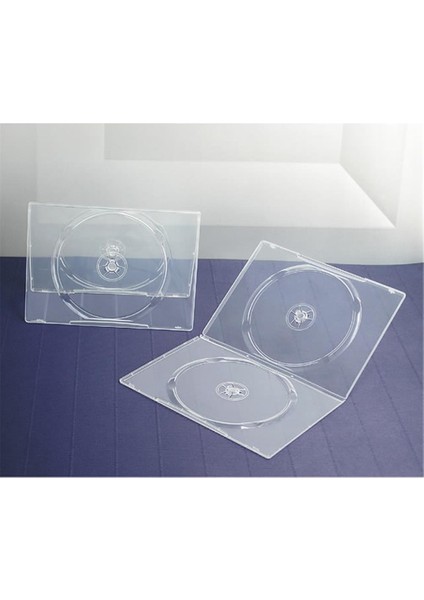 QD-342.7F-SU 2li Parlak Şeffaf 7mm DVD Kutusu 10 Adet