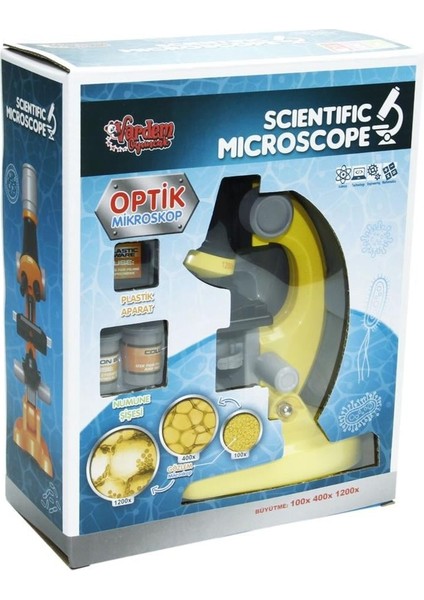 Oyuncak Kutulu Işıklı Objektif Microskop VRD-KM-1012A-1-1013A-1