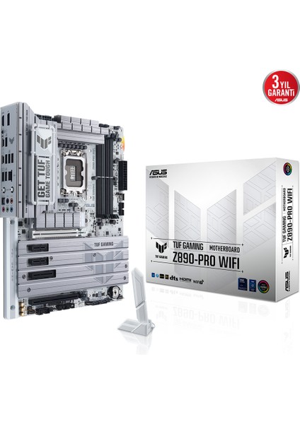 Asus Tuf Gamıng Z890-PRO Wıfı 4x Ddr5 Dp/hdmı 4x M.2 1x 2.5glan/wıfı7/bt 2x Usb4 1851P Anakart