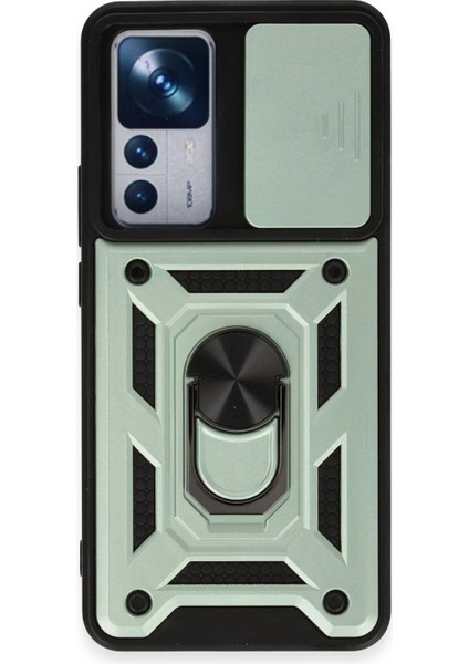 Ieg Xiaomi Mi 12T Pro Kılıf Pars Lens Yüzüklü Silikon - Yeşil