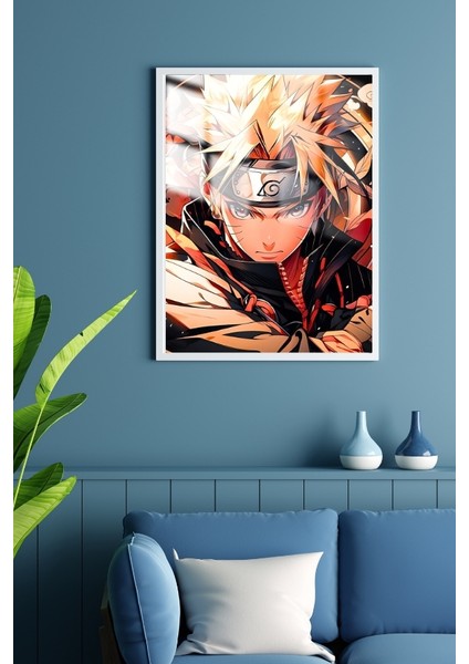 Naruto Anime Çerçeveli Metal Poster Tablo
