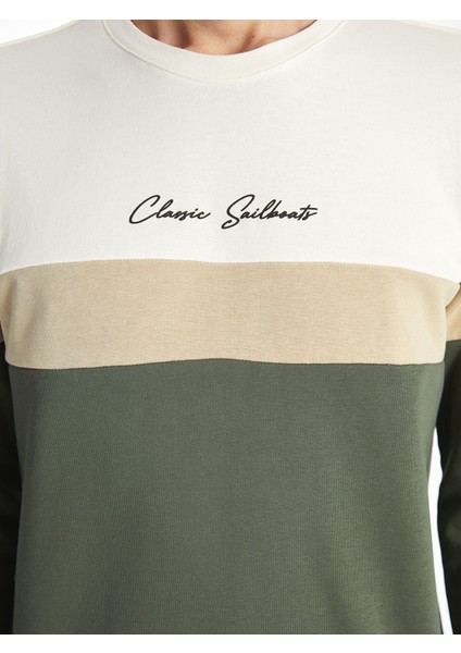 Yeni Sezon Bisiklet Yaka Uzun Kollu Renk Bloklu Erkek Kalın Kalın Sweatshirt modelleri