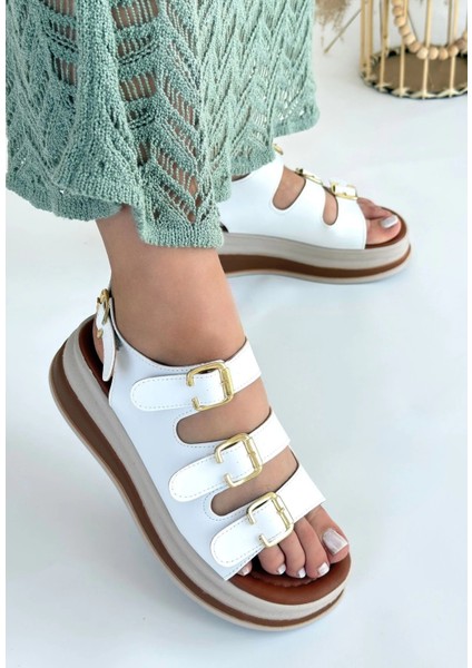 Nrtmsa Jatay Beyaz Cilt Sandalet (Numara: 38)