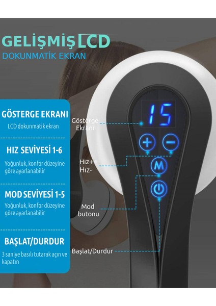 M1 G5 Tip Elektrikli Masaj Aleti Şarjlı Titreşimli Boyun Ayak Bel Sırt Bacak Omuz Selülit Makinesi indirimleri
