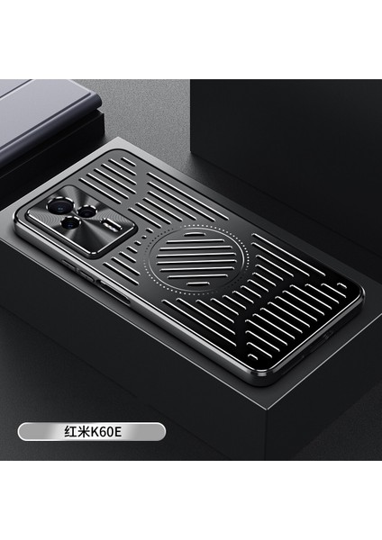 Xiaomi Redmi K60E Kılıfı, Manyetik Metal Isı Dağıtıcı Koruyucu Kılıf-Siyah (Yurt Dışından)