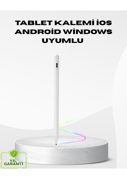 Lvsqvr Type-C Şarjlı Dokunmatik Kalem – Ipad, Iphone ve Android Uyumlu, Sessiz Çalışan