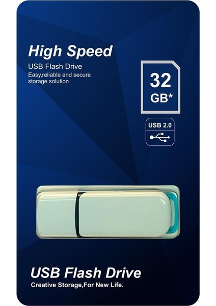 Elba 32GB Plastik Beyaz-Mavi 2.0 USB Flash Bellek