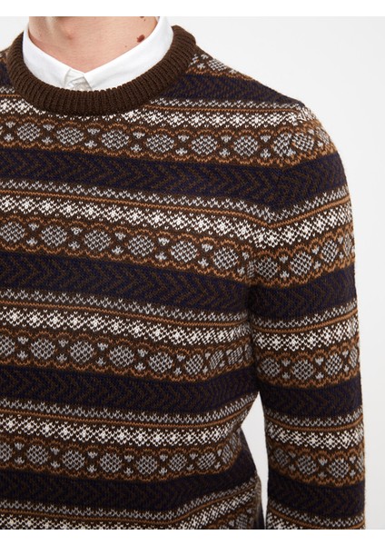 Yeni Sezon Bisiklet Yaka Uzun Kollu Desenli Erkek Triko Kazak fırsatları