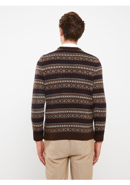 Yeni Sezon Bisiklet Yaka Uzun Kollu Desenli Erkek Triko Kazak indirimleri