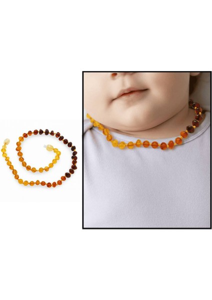 Gökkuşağı Renkli Doğal Damla Kehribar Taşlı Bebek Diş Kolyesi fiyatları