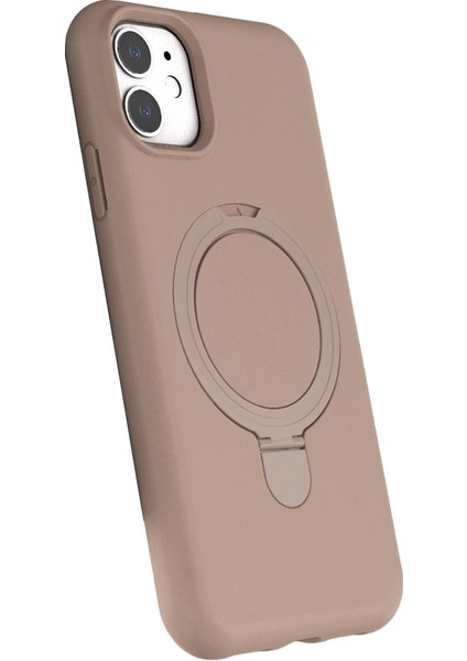 Apple Iphone 11 Regal Magsafe Standlı Kapak - Çöl Titanyum