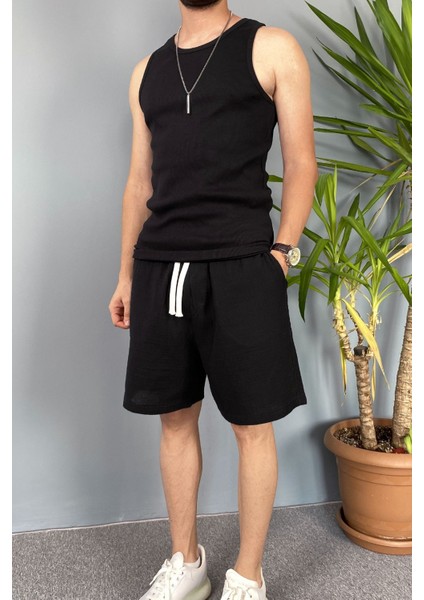 Müslin Kumaş Siyah Şort indirimleri