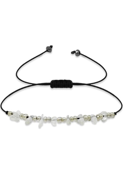Makrome Örgülü Basic Model Ay Taşı Doğaltaş Kadın Bileklik