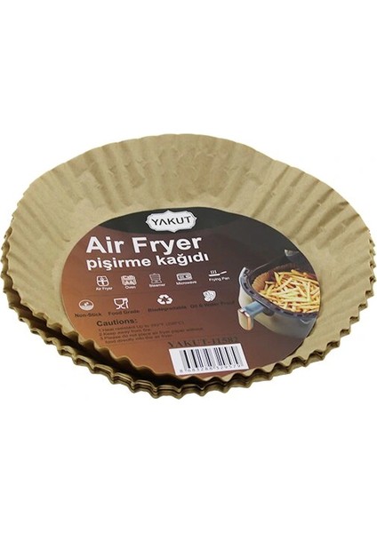 Ieg® 25PCS Küçük=taban 16CM-AĞIZ:22CM Tabak Yuvarlak Ai̇r Fryer Pi̇şi̇rme Kalip Kağit 200 Derece