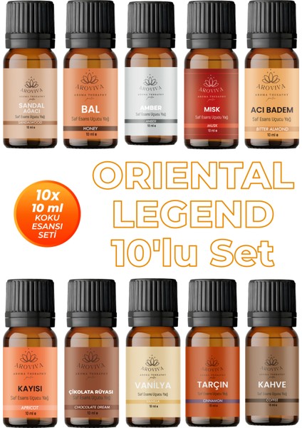 Oriental Legend 10'lu Set Oda Kokusu Esansı - Lüks (10X10ML)