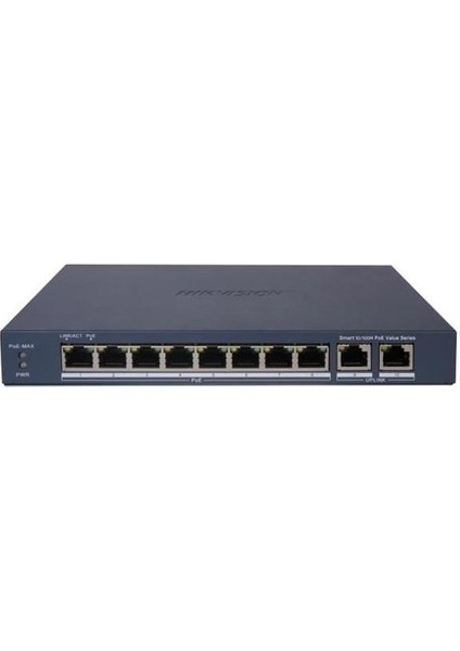 Hıkvısıon DS-3E1310P-EI/M 8 Port 10/100 8 Port Poe+ 2 Port Uplınk 60W Yonetılemez Swıtch