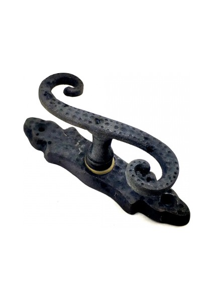 Antika Tarz Dekoratif Pirinç Kıvrık Pencere Kolu - 130X33 Mm, Oksit