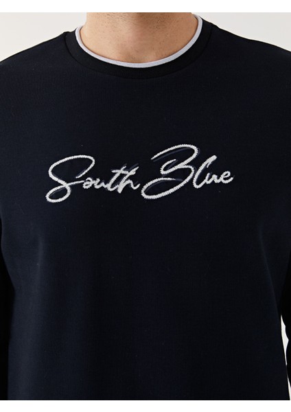 Yeni Sezon Bisiklet Yaka Uzun Kollu Baskılı Erkek Sweatshirt modelleri