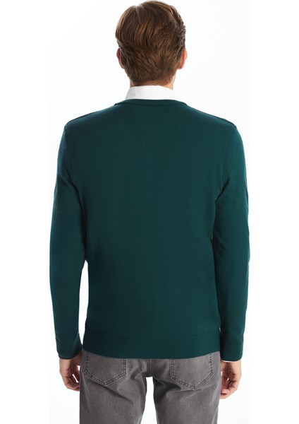 Yeni Sezon V Yaka Uzun Kollu Erkek Triko Kazak fırsatları