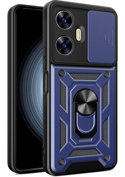 Realme C55 Kılıf Pars Lens Yüzüklü Silikon - Lacivert