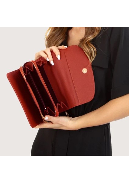 3 Bölmeli Kadın Cüzdanı Kırmızı fiyatları
