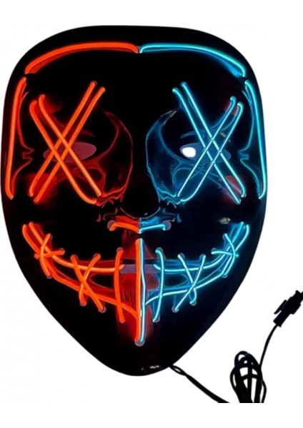 Hallowen Parti Maskesi Neon LED Işıklı Maske 3 Modlu Cadılar Bayramı Maskesi indirimleri